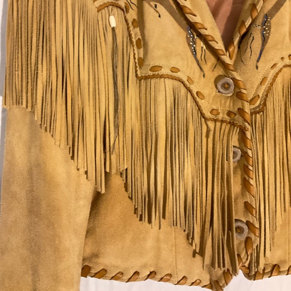 Suede leather tassel jacket. It is one of a kind and handmade. - Picture 3 of 5